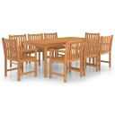 vidaXL Utendørs spisestue 9 deler heltre teak