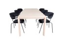 Venture Home Slider Matgruppe Forlengningsbar 170 cm Rektangulær med 6 Arrow stoler Sort