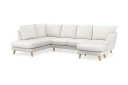 Trend Lyx 4 seters Høyrevendt U formet Sofa med Divan og Sjeselong i Bouclé   Hvit