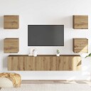  Vegghengte TV-benker 6 stk artisan eik konstruert tre 8721158759665