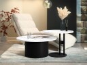 Lorvyn Sett med bord rundt 58/75 cm - Svart, hvit marmor