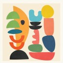 Flow Line Minimal Abstract Geometry 1 Plakat Plakat / 100x100cm 