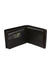 Nord Leather Liten dollar herre skinn lommebok 7 kort/ myntlomme Svart