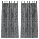  Gardin med gardiner 2 pcs Grå 260 x 140 cm Fløyel