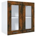 vidaXL Vegghengt glasskap r?kt eik 60x31x60 cm konstruert tre
