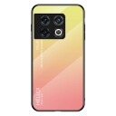 INCOVER OnePlus 11 Glass Bakdeksel - Hello - Gul / Rosa