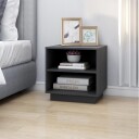 vidaXL Nattbord 2 stk grå 40x34x40 cm heltre furu