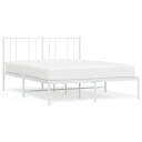 vidaXL Sengeramme i metall med sengegavl hvit 150x200 cm