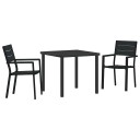vidaXL Hage Spisegruppe 3 pcs Svart Pulverlakkert stål