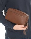 TIGER OF SWEDEN Wes Wash bag Skinn toalettmappe Cognac