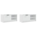 vidaXL TV-benker 2 stk høyglans hvit 80x35x36,5 cm konstruert tre