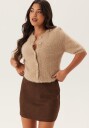 Bubbleroom Short Sleeve Fluffy Knitted Cardigan