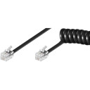 Goobay RJ10 Spiralkabel 4m - Svart Telefonkabel