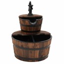 vidaXL Vannfontene med pumpe 44,5x44,5x58 cm heltre gran