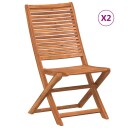  Sammenleggbare hagestoler 2 stk heltre akasie 367696