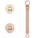 BIBS Pacifier & Clip Gift Set   Blush   1 sett
