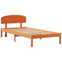  Sengestel med Hodegjerde Vokset Brun 90x200 cm Massivt Tre Furu