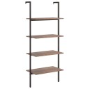 vidaXL Stigehylle 4 etasjer m?rkebrun og svart 64x35x152,5 cm