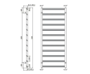 Hafa Original håndkletørker 1200x500 mm, Sort Matt