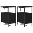  Sengeskaps 2 pcs Svart eik 30 x 48 x 61 cm Konstruert tre