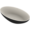 Ideavit Badekar SolidEllipse Matt Svart/Hvitt 180x88cm
