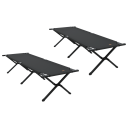 Sammenleggbar camping seng 2 pcs Svart 193 x 69 x 45 cm
