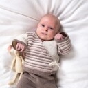 Bluum Strikkejakke Omslagsjakke Striper garnpakke i Soft Merino Ull