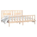 vidaXL Sengeramme med hodegavl heltre furu 200x200 cm