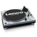 Lenco L-3809 Direktedrevet Platespiller med USB 33/45 RPM Metallisk Blå