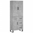  Highboard betonggrå 69,5x34x180 cm konstruert tre