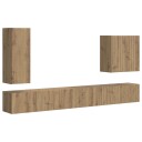  TV vegghyllesett Veggmontert 6 pcs Artisan Eik