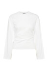 Weekday Ruched Long Sleeved T Shirt White S