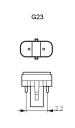 PLS kompaktlysrør 5W 840 G23 2 pin 4000K   Unison