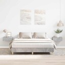 Sengeramme uten madrass betonggrå 140x200 cm konstruert tre