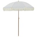 vidaXL Parasoll Grå og hvit Ø 160 x 195 cm Stål