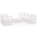vidaXL Hagesofagruppe 6 deler hvit heltre furu