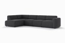 Torvasen 5 seters sofa med divan venstre i stoff   Svart