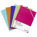 Gummistrikkmappe A4 sort. farger, 5 stk.