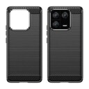 Xiaomi 13 Pro Børstet TPU Deksel Karbonfiber Svart