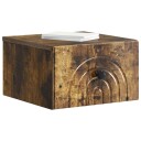  Vegghengt Nattbord med skuff 2 pcs Røkt Eik 33 x 34,5 x 20 cm