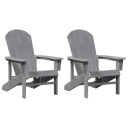 Adirondack-stoler 2 stk Lysegrå 74x82x90 cm HDPE