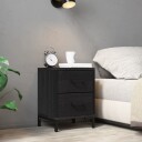 vidaXL Nattbord svart 36x30x45 cm gjenvunnet heltre furu
