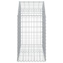 vidaXL Gabionkurv buet 100x50x80/100 cm galvanisert jern