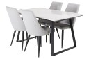 Venture Home Estelle Spisegruppe 140 cm Rektangulær med 4 Leone Stoler Sort