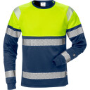 Fristads T-Shirt Lång Ärm 7519 Thv Klass 1 Varselgul/marinblå Xl