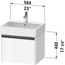 Duravit Ketho.2 Servantskap 1 Skuff 584x460 mm Grafitt Matt