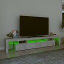  TV-benk med LED-lys betonggrå 230x36,5x40 cm