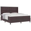  Box Spring Seng med Madrass Mørk Brun 180x200 cm Stoff