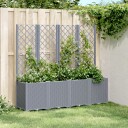 Plantekasse med espalier grå 160x40x140 cm PP
