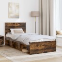  Sengestamme med hodegjerde Røkt eik 75 x 190 cm Konstruert tre